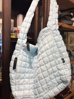 Jadelynn Brooke On Cloud Nine Light Blue Quilted Puffer Tote Bag